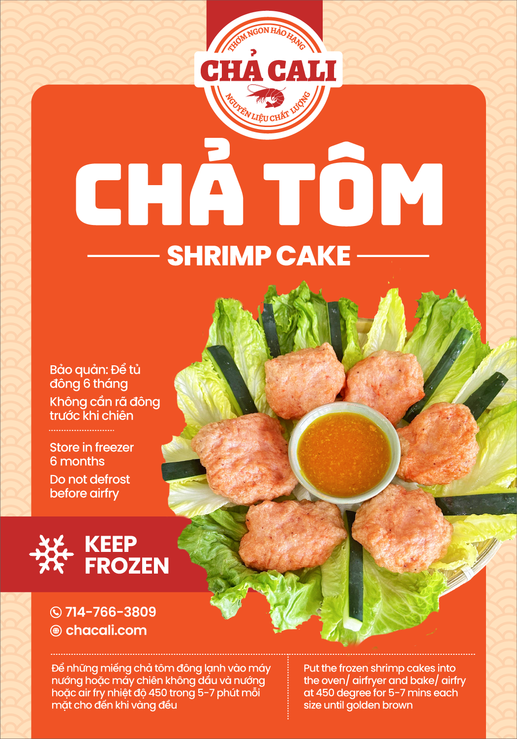 Jumbo box Chả Tôm (Shrimp Cake)(20ChaTom & Free 1N)